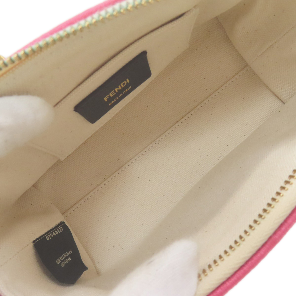 Fendi By The Way Leather Shoulder Bag Handbag Canvas - Picture 6 of 10